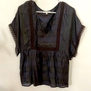 Silk lace bohemian blouse